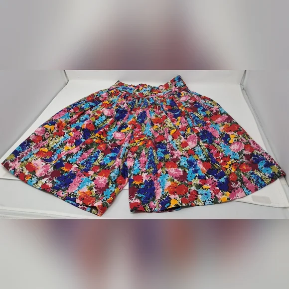 NWOT 90s Reitmans Easywear Women's Shorts Skirt Skorts Colorful Floral Large - Picture 1 of 14